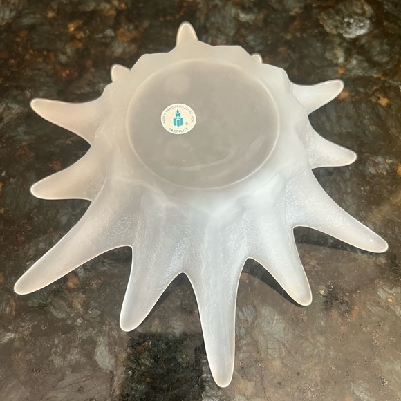 Vintage Partylite Never Used Frosted Glass Starburst Candleholder - Picture 3 of 6